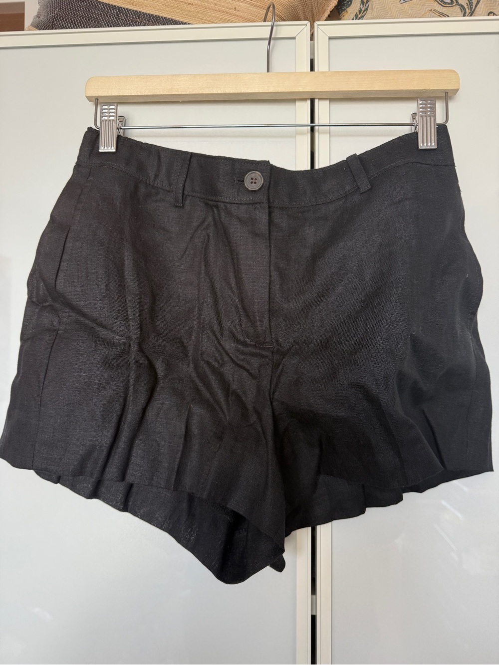 J. Crew Black High-Waist Linen-Blend Shorts - NWT
